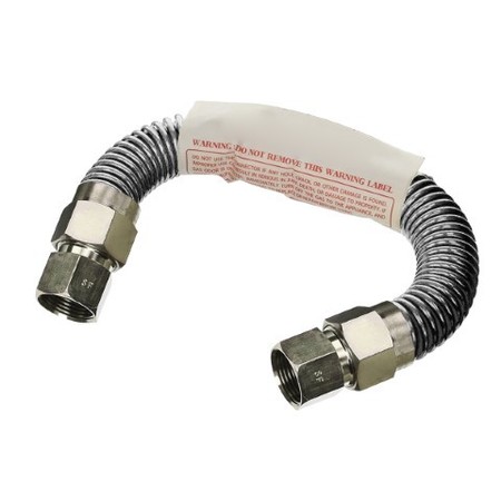 FLEXTRON Gas Line Hose 1/2'' O.D. x 12'' Length with 1/2" FIP Fittings, Stainless Steel Flexible Connector FTGC-SS38-12B